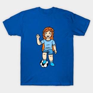 Cartoon football player girl T-Shirt